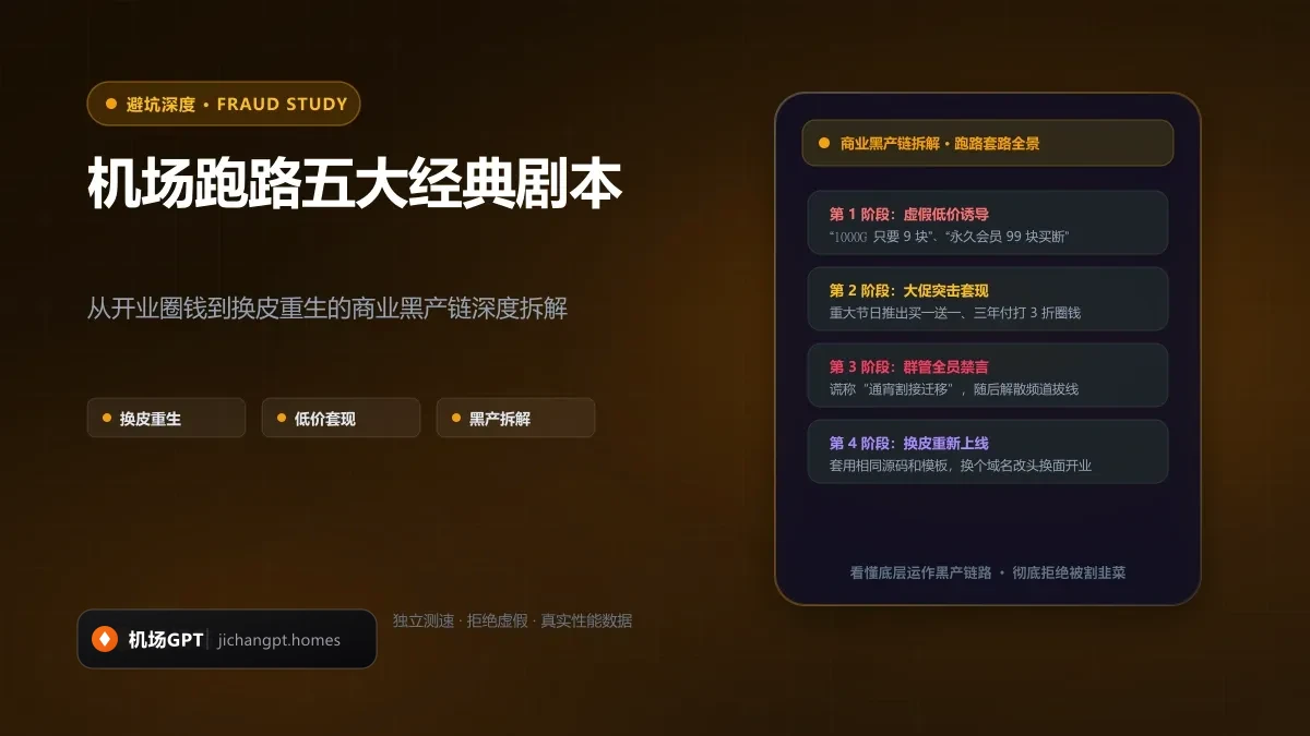 机场跑路的五大经典剧本深度拆解：从开业圈钱到换皮重生的商业黑产链 配图